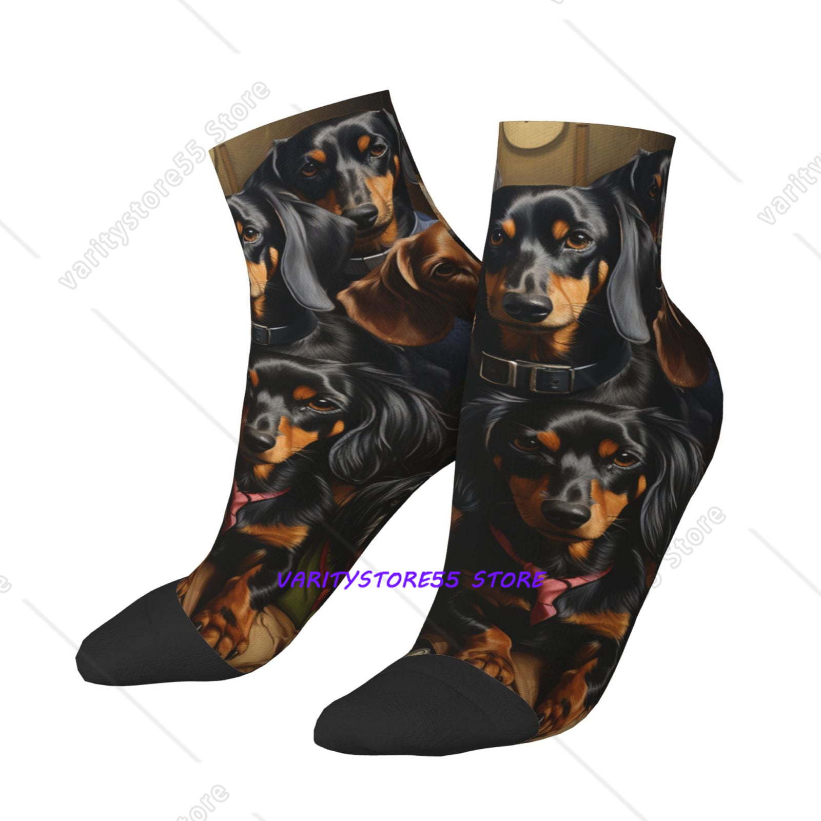 Ankle Sock Low Cut - Низкие унисекс-носки с забавным принтом такс